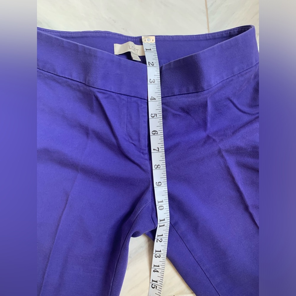 TAYLOR LOFT Marisa Blue Cotton Cropped Marisa Casual Pants Size 4 Petites - Picture 3 of 6